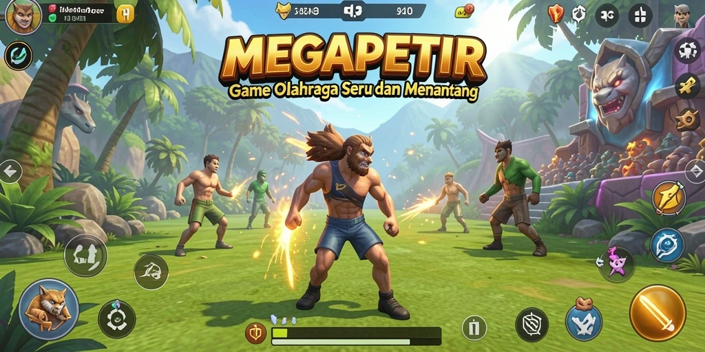 Tangkapan layar gameplay seru di MEGAPETIR dengan aksi olahraga intens.