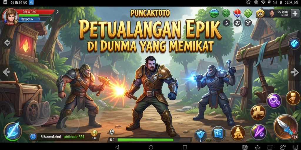 Screenshot PUNCAKTOTO menampilkan aksi petualangan yang mendebarkan.