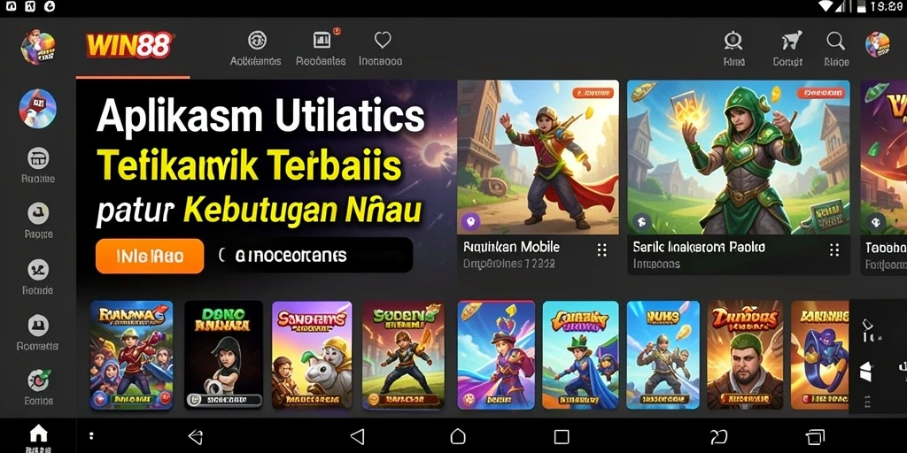 Tampilan antarmuka pengguna WIN88 yang sederhana dan fungsional.